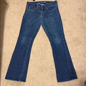 Vintage American Eagle Outfitters Women's Dark Blue Original Boot Jeans